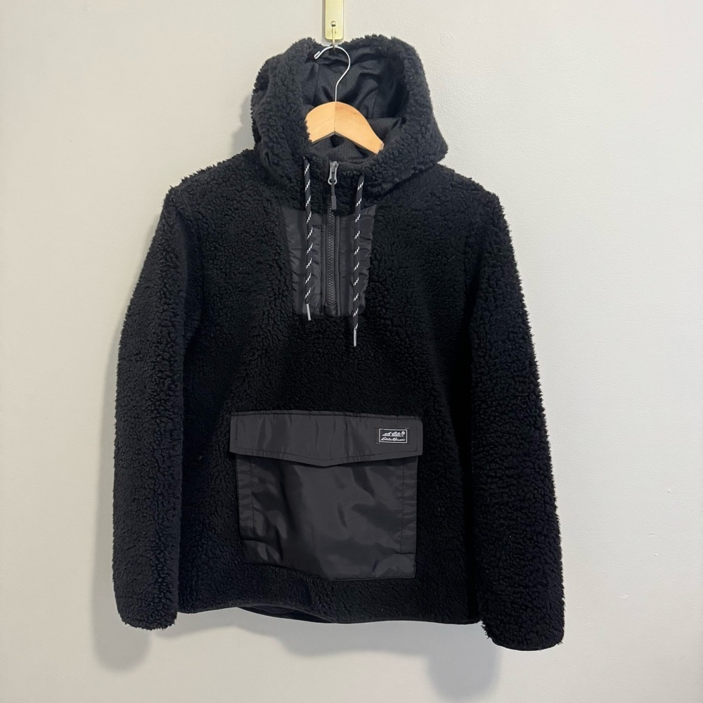 Eddie Bauer Fuzzy Fleece Chilali Hooded Pullover - Picture 2 of 7